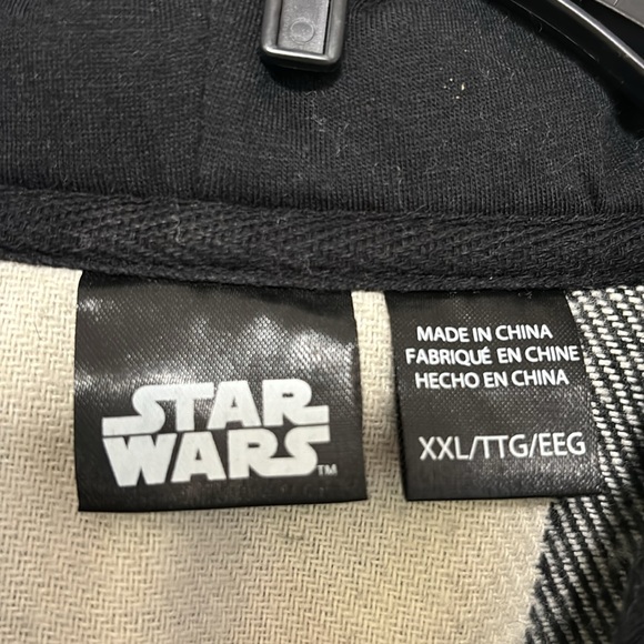 Men’s XXL Star Wars Lucasfilm Ltd. Hoodie/jacket black/white plaid, Darth Vader - Picture 3 of 12